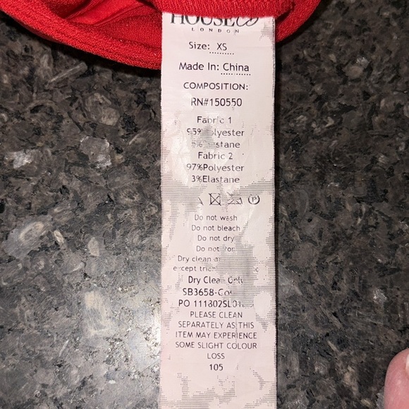 House Of CB London Red Drape Front Cosima High Waist Trousers - Picture 9 of 9